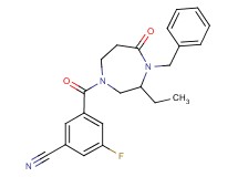 3-[(4-benzyl-3-ethyl-5-oxo-1,4-diazepan-1-yl)carbonyl]-5-fluorobenzonitrile