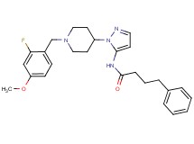 N-{1-[1-(2-fluoro-4-methoxybenzyl)-4-piperidinyl]-1H-pyrazol-5-yl}-4-phenylbutanamide
