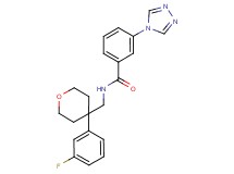 N-{[4-(3-fluorophenyl)tetrahydro-2H-pyran-4-yl]methyl}-3-(4H-1,2,4-triazol-4-yl)benzamide
