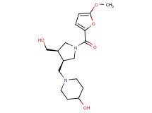 1-{[(3R*,4R*)-4-(hydroxymethyl)-1-(5-methoxy-2-furoyl)pyrrolidin-3-yl]methyl}piperidin-4-ol