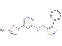 5-(5-methyl-2-furyl)-N-[(4-phenyl-1,3-thiazol-5-yl)methyl]-1,2,4-triazin-3-amine