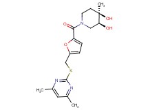 (3S*,4R*)-1-(5-{[(4,6-dimethylpyrimidin-2-yl)thio]methyl}-2-furoyl)-4-methylpiperidine-3,4-diol