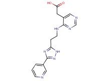(4-{[2-(3-pyridin-3-yl-1H-1,2,4-triazol-5-yl)ethyl]amino}pyrimidin-5-yl)acetic acid