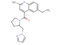 6-ethyl-2-methyl-4-{[2-(1H-pyrazol-1-ylmethyl)-1-pyrrolidinyl]carbonyl}quinoline