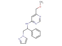 6-(methoxymethyl)-N-[1-phenyl-2-(1H-pyrazol-1-yl)ethyl]pyrimidin-4-amine