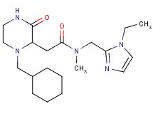 2-[1-(cyclohexylmethyl)-3-oxo-2-piperazinyl]-N-[(1-ethyl-1H-imidazol-2-yl)methyl]-N-methylacetamide
