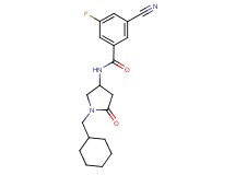 3-cyano-N-[1-(cyclohexylmethyl)-5-oxopyrrolidin-3-yl]-5-fluorobenzamide