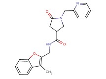 N-[(3-methyl-1-benzofuran-2-yl)methyl]-5-oxo-1-(2-pyridinylmethyl)-3-pyrrolidinecarboxamide