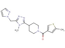 4-[4-methyl-5-(1H-pyrazol-1-ylmethyl)-4H-1,2,4-triazol-3-yl]-1-[(5-methyl-3-thienyl)carbonyl]piperidine