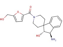 (2R*,3R*)-3-amino-1'-[5-(hydroxymethyl)-2-furoyl]-2,3-dihydrospiro[indene-1,4'-piperidin]-2-ol