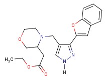 ethyl (4-{[3-(1-benzofuran-2-yl)-1H-pyrazol-4-yl]methyl}-3-morpholinyl)acetate