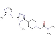 2-(4-{4-ethyl-5-[(2-methyl-1H-imidazol-1-yl)methyl]-4H-1,2,4-triazol-3-yl}piperidin-1-yl)-N,N-dimethylacetamide