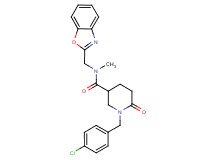 N-(1,3-benzoxazol-2-ylmethyl)-1-(4-chlorobenzyl)-N-methyl-6-oxo-3-piperidinecarboxamide