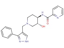 N-{(3R*,4R*)-3-hydroxy-1-[(3-phenyl-1H-pyrazol-4-yl)methyl]piperidin-4-yl}pyridine-2-carboxamide