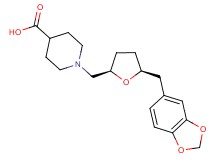 1-{[(2R*,5S*)-5-(1,3-benzodioxol-5-ylmethyl)tetrahydrofuran-2-yl]methyl}piperidine-4-carboxylic acid