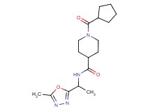 1-(cyclopentylcarbonyl)-N-[1-(5-methyl-1,3,4-oxadiazol-2-yl)ethyl]-4-piperidinecarboxamide