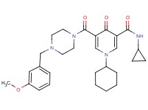 1-cyclohexyl-N-cyclopropyl-5-{[4-(3-methoxybenzyl)-1-piperazinyl]carbonyl}-4-oxo-1,4-dihydro-3-pyridinecarboxamide