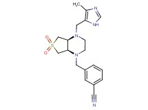 3-{[(4aS*,7aR*)-4-[(4-methyl-1H-imidazol-5-yl)methyl]-6,6-dioxidohexahydrothieno[3,4-b]pyrazin-1(2H)-yl]methyl}benzonitrile