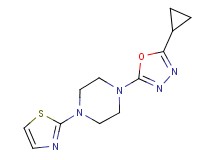 1-(5-cyclopropyl-1,3,4-oxadiazol-2-yl)-4-(1,3-thiazol-2-yl)piperazine