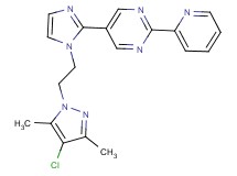 5-{1-[2-(4-chloro-3,5-dimethyl-1H-pyrazol-1-yl)ethyl]-1H-imidazol-2-yl}-2-pyridin-2-ylpyrimidine