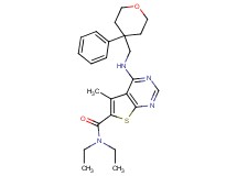 N,N-diethyl-5-methyl-4-{[(4-phenyltetrahydro-2H-pyran-4-yl)methyl]amino}thieno[2,3-d]pyrimidine-6-carboxamide