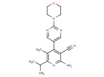2-amino-6-isopropyl-5-methyl-4-(2-morpholin-4-ylpyrimidin-5-yl)nicotinonitrile