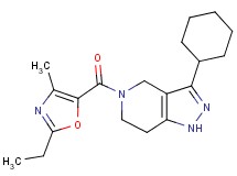 3-cyclohexyl-5-[(2-ethyl-4-methyl-1,3-oxazol-5-yl)carbonyl]-4,5,6,7-tetrahydro-1H-pyrazolo[4,3-c]pyridine