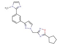 5-cyclopentyl-3-({3-[3-(1-methyl-1H-imidazol-2-yl)phenyl]-1H-pyrazol-1-yl}methyl)-1,2,4-oxadiazole