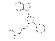 4-[1-cyclohexyl-3-(1H-indol-3-yl)-1H-1,2,4-triazol-5-yl]butanamide