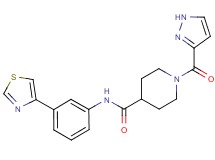 1-(1H-pyrazol-3-ylcarbonyl)-N-[3-(1,3-thiazol-4-yl)phenyl]piperidine-4-carboxamide