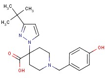 4-(3-tert-butyl-1H-pyrazol-1-yl)-1-(4-hydroxybenzyl)piperidine-4-carboxylic acid
