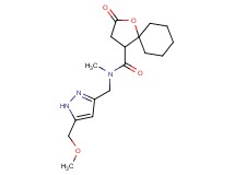 N-{[5-(methoxymethyl)-1H-pyrazol-3-yl]methyl}-N-methyl-2-oxo-1-oxaspiro[4.5]decane-4-carboxamide