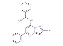2-methyl-5-phenyl-N-[1-(4-pyrimidinyl)ethyl]pyrazolo[1,5-a]pyrimidin-7-amine