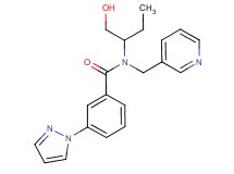 N-[1-(hydroxymethyl)propyl]-3-(1H-pyrazol-1-yl)-N-(pyridin-3-ylmethyl)benzamide