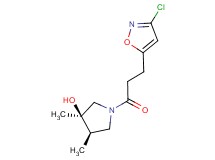 (3R*,4R*)-1-[3-(3-chloroisoxazol-5-yl)propanoyl]-3,4-dimethylpyrrolidin-3-ol