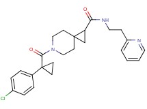 6-{[1-(4-chlorophenyl)cyclopropyl]carbonyl}-N-[2-(2-pyridinyl)ethyl]-6-azaspiro[2.5]octane-1-carboxamide