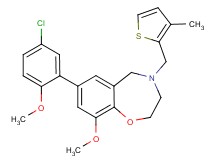 7-(5-chloro-2-methoxyphenyl)-9-methoxy-4-[(3-methyl-2-thienyl)methyl]-2,3,4,5-tetrahydro-1,4-benzoxazepine