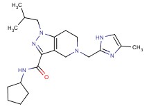 N-cyclopentyl-1-isobutyl-5-[(4-methyl-1H-imidazol-2-yl)methyl]-4,5,6,7-tetrahydro-1H-pyrazolo[4,3-c]pyridine-3-carboxamide