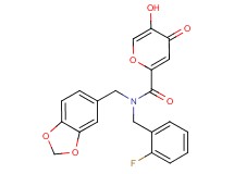 N-(1,3-benzodioxol-5-ylmethyl)-N-(2-fluorobenzyl)-5-hydroxy-4-oxo-4H-pyran-2-carboxamide