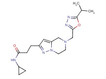 N-cyclopropyl-3-{5-[(5-isopropyl-1,3,4-oxadiazol-2-yl)methyl]-4,5,6,7-tetrahydropyrazolo[1,5-a]pyrazin-2-yl}propanamide