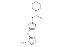 N-methyl-N-({5-[(4-methyl-4H-1,2,4-triazol-3-yl)thio]-2-furyl}methyl)tetrahydro-2H-thiopyran-4-amine