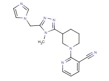 2-{3-[5-(1H-imidazol-1-ylmethyl)-4-methyl-4H-1,2,4-triazol-3-yl]piperidin-1-yl}nicotinonitrile