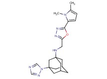 N-{[5-(1,5-dimethyl-1H-pyrrol-2-yl)-1,3,4-oxadiazol-2-yl]methyl}-3-(1H-1,2,4-triazol-1-yl)adamantan-1-amine
