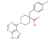 4-(4-chlorobenzyl)-1-(9H-purin-6-yl)piperidine-4-carboxylic acid