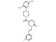 5-{[4-(3,6-dimethyl-2-pyrazinyl)-1-piperazinyl]carbonyl}-1-[2-(3-fluorophenyl)ethyl]-2-piperidinone