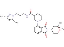 N-[3-(3,5-dimethyl-1H-pyrazol-1-yl)propyl]-1-[2-(2,2-dimethyltetrahydro-2H-pyran-4-yl)-1,3-dioxo-2,3-dihydro-1H-isoindol-4-yl]-3-piperidinecarboxamide