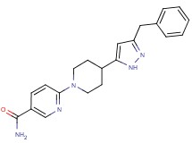 6-[4-(3-benzyl-1H-pyrazol-5-yl)piperidin-1-yl]nicotinamide