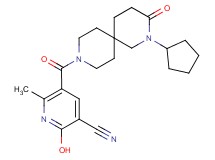 5-[(2-cyclopentyl-3-oxo-2,9-diazaspiro[5.5]undec-9-yl)carbonyl]-2-hydroxy-6-methylnicotinonitrile
