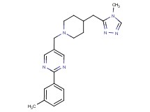 2-(3-methylphenyl)-5-({4-[(4-methyl-4H-1,2,4-triazol-3-yl)methyl]piperidin-1-yl}methyl)pyrimidine