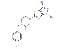 4-(1,3-dimethyl-1H-pyrazolo[3,4-d][1,3]thiazol-5-yl)-1-(4-fluorobenzyl)piperazin-2-one